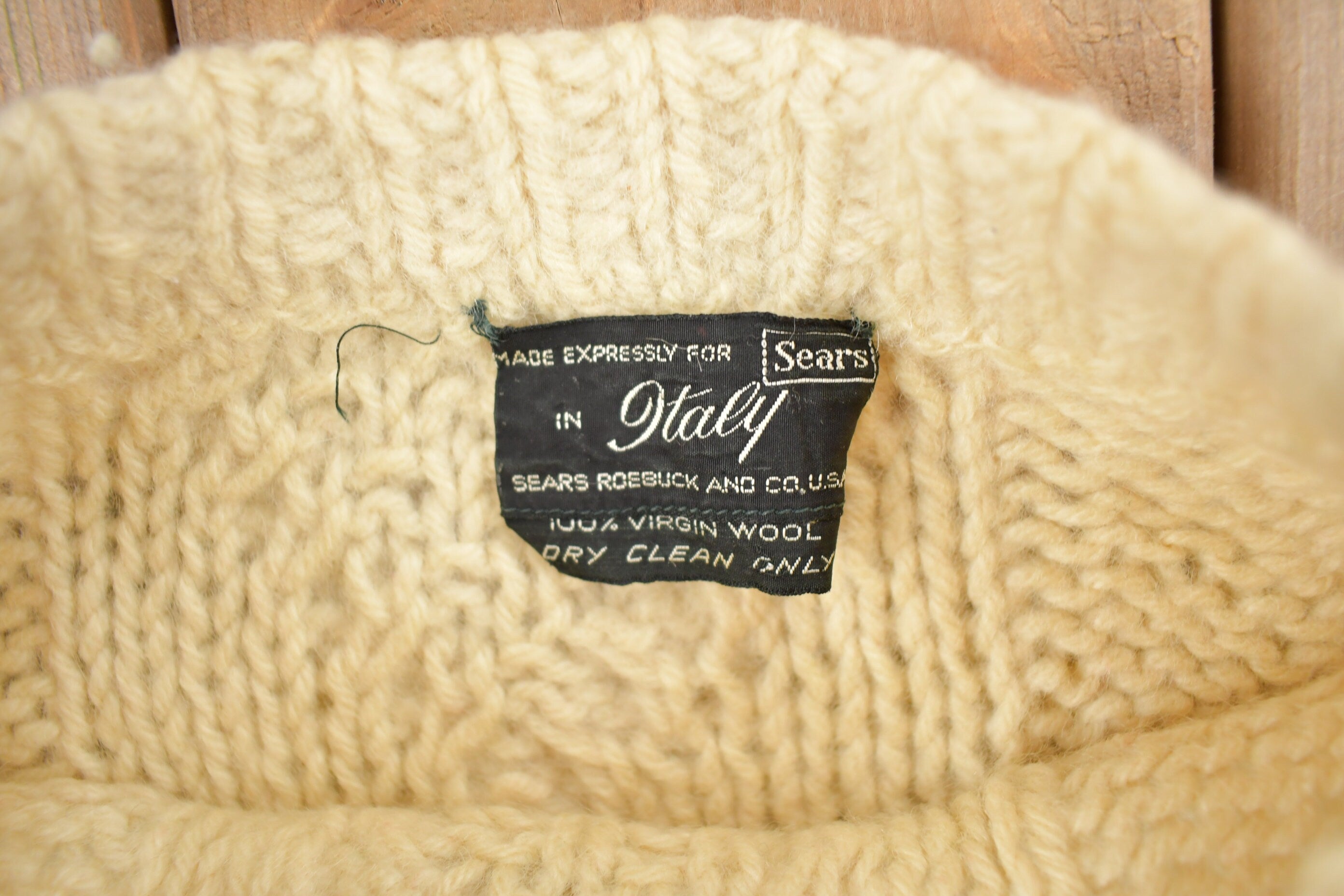 Vintage 1970s Sears Roebuck 3D Cable Knit Sweater