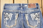 Vintage Deadstock Y2K Grace LA Bedazzled Low Rise Jeans Women's Size 26 x 32