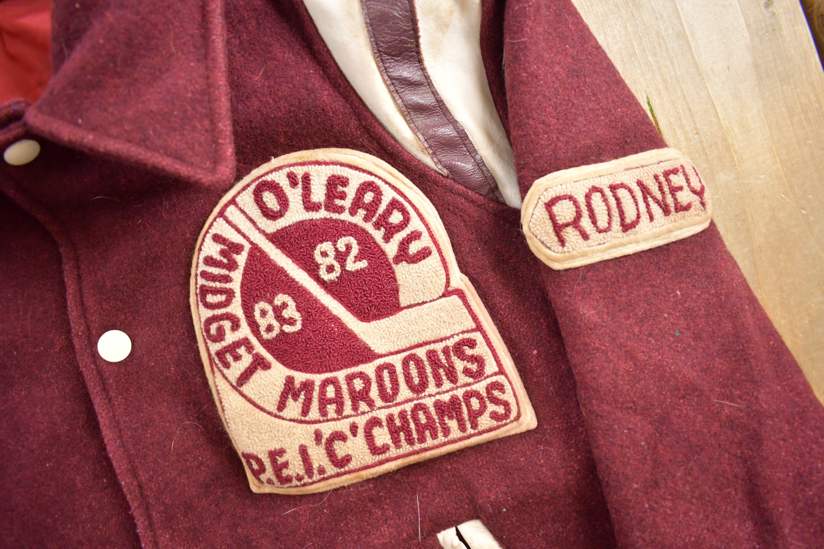 Vintage 1983 Midget O'leary Maroons PEIC Champs Varsity Jacket