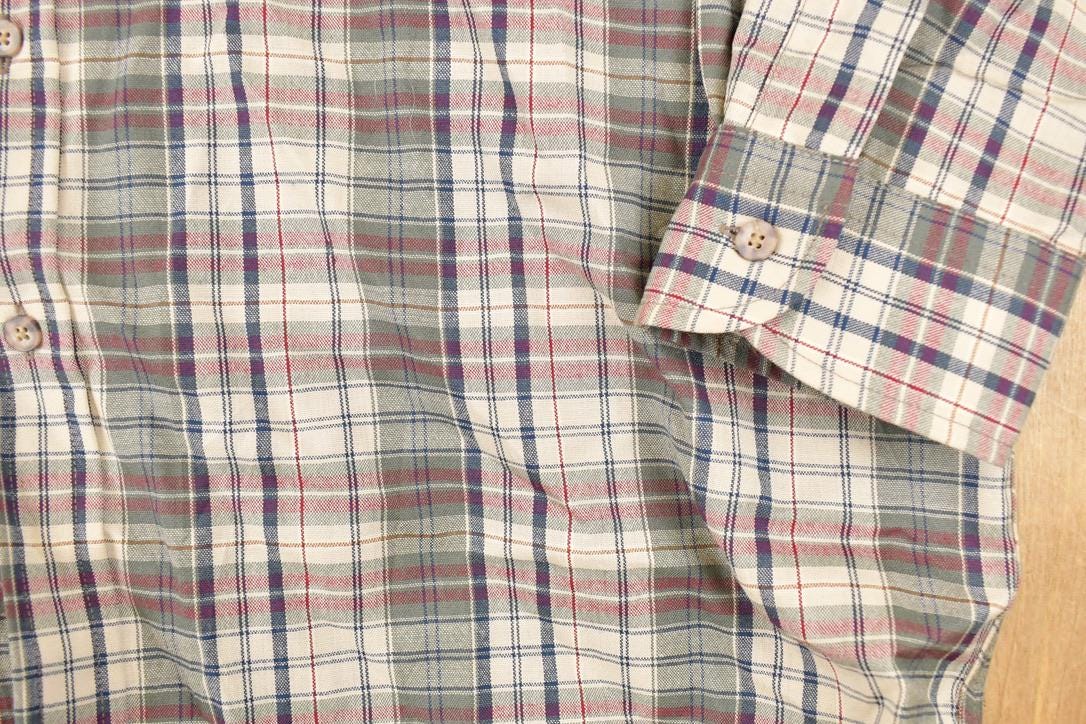 Vintage 1990s Pendleton Plaid Wool Button Up Shirt Men's XL / Funky Crazy Pattern / Preppy Style / Boxy Fit