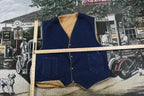 Vintage 1980s Fleece Lined Denim Button Up Vest