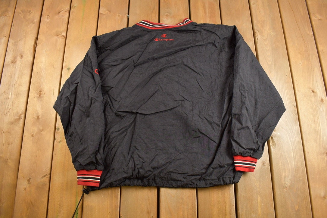 Vintage 1990s Champion Wisconsin Logo Windbreaker Jacket