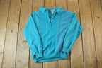 Vintage 1990s Blast Quarter Button Collared Crewneck Sweatshirt
