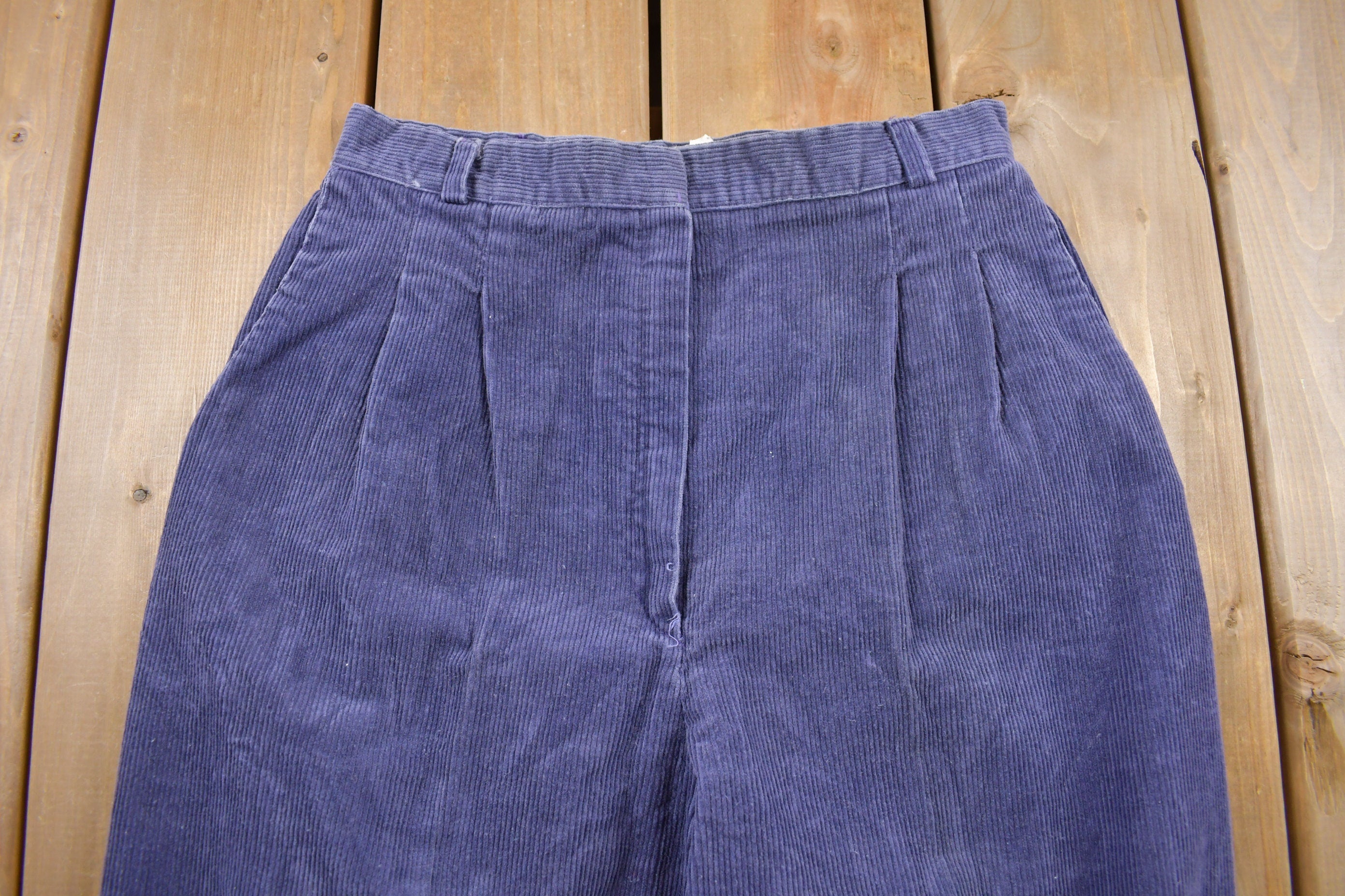 Vintage 1980's Pleated Corduroy Pants 24 x 31