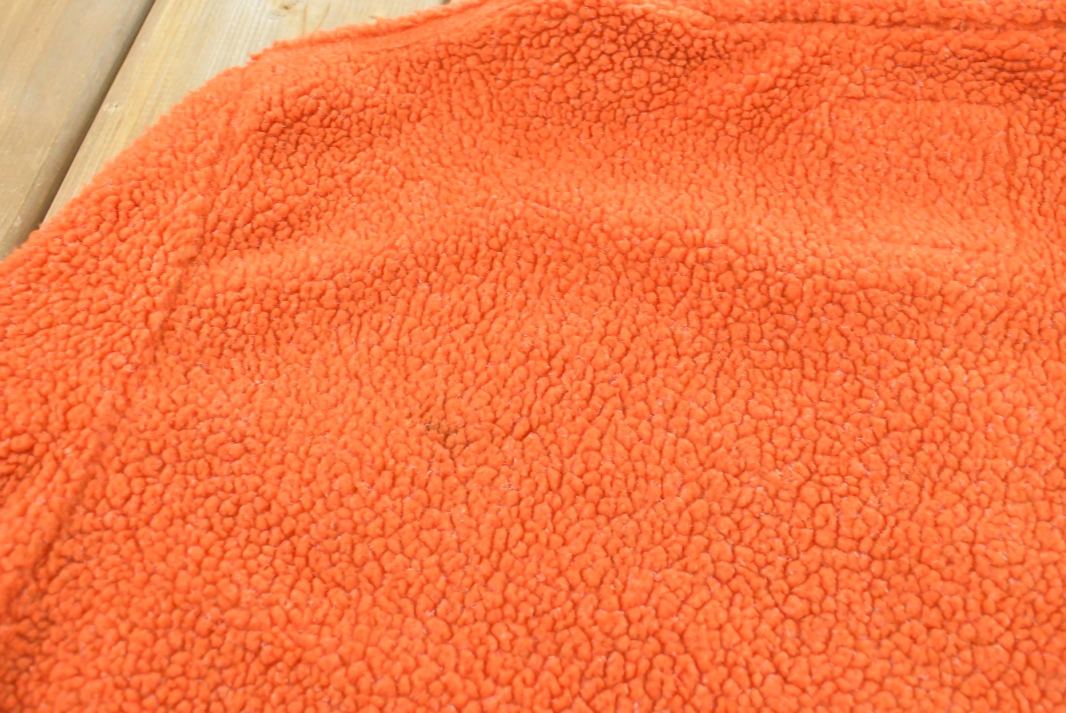 Vintage 1990s American Eagle Quarter Zip Orange Deep Pile Fleece Sweater Mens L /