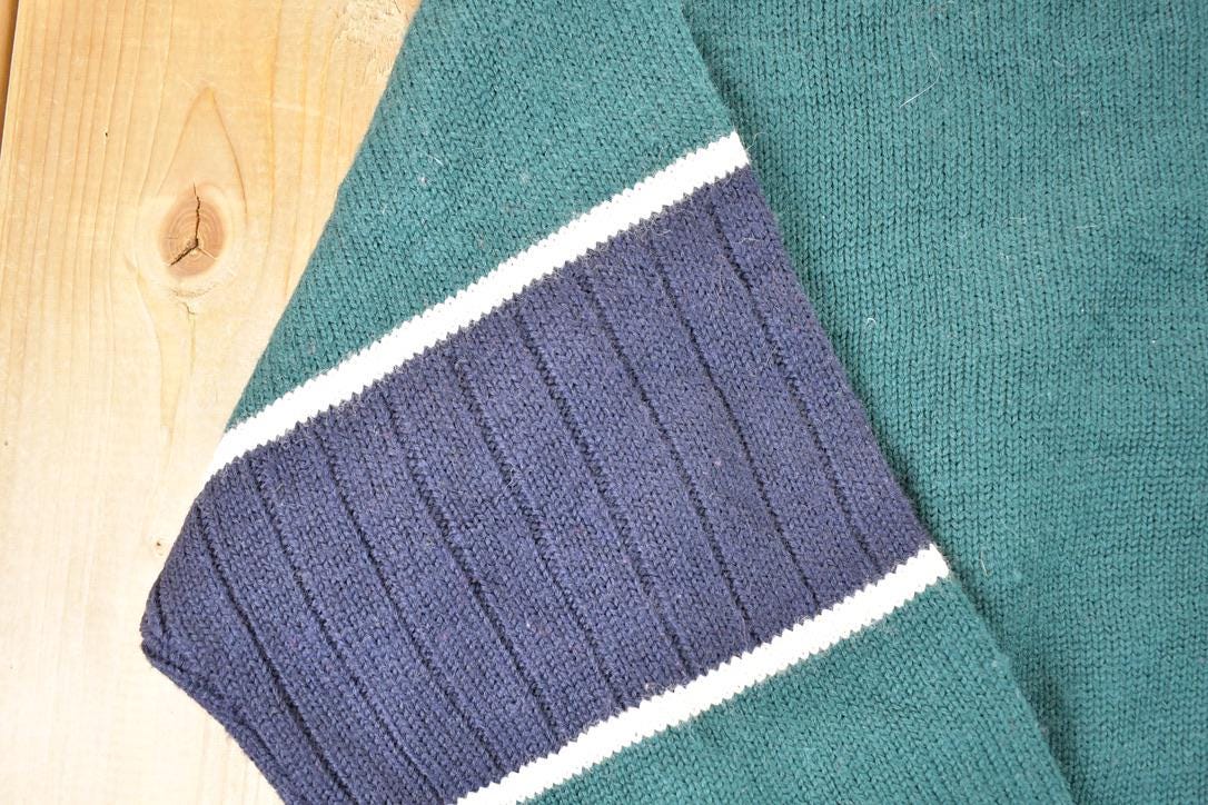 Vintage 1990s Pendleton Snowflake Wool Cable Knit Crewneck Sweater Men's L
