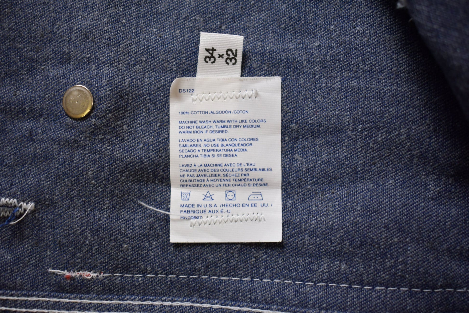 Vintage 1990s Dickies Denim Jean Overalls Size 34 Small / Vintage Overalls / Streetwear / Vintage Workwear / True Vintage