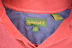 Vintage 1990s Timberland Red Quarter Button Tree Logo Button Up Shirt