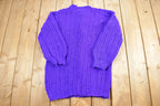 Vintage 1990s Hand Knit Cardigan Sweater