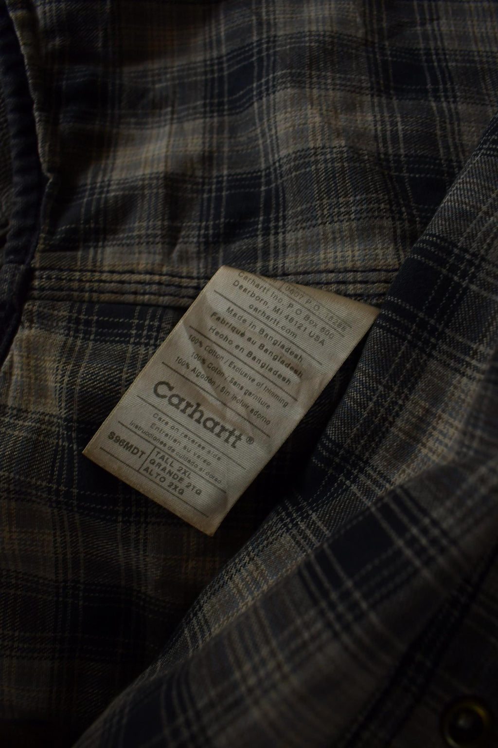 Vintage Y2K Plaid Lined Thrashed Carhartt Button Up Shirt