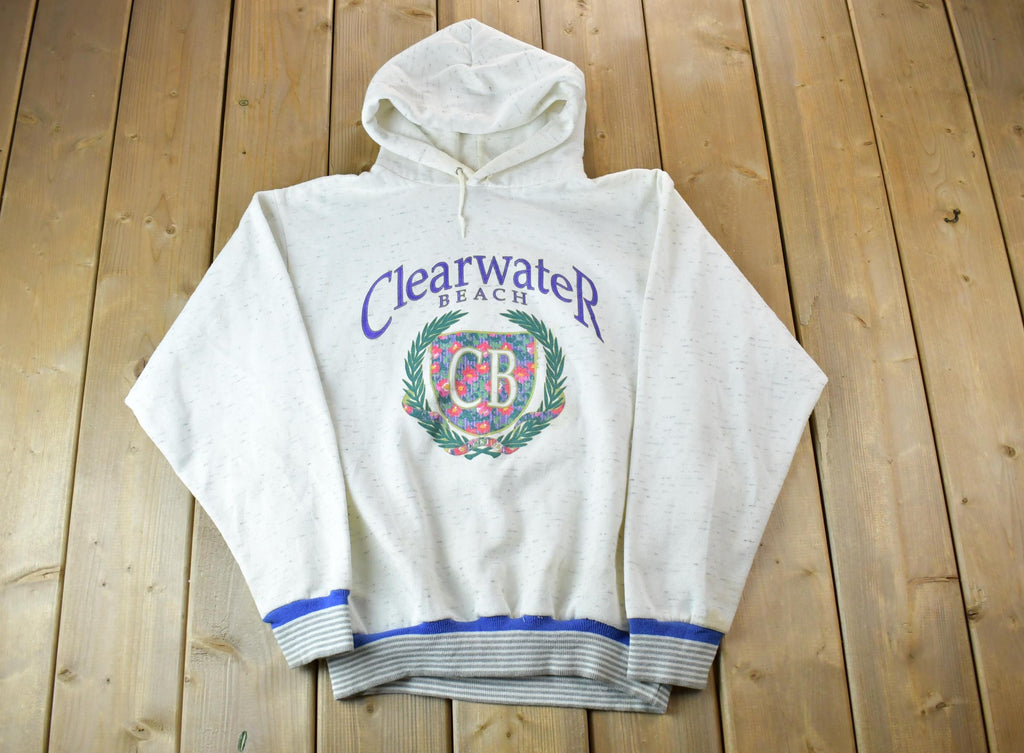Vintage 1990s Clearwater Beach Florida Hoodie Sweatshirt