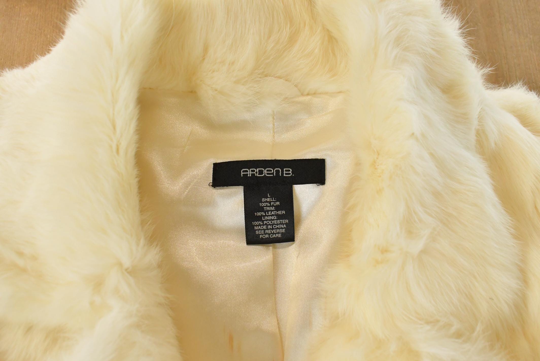 Vintage 1990s Arden Rabbit Fur Coat Women's Large