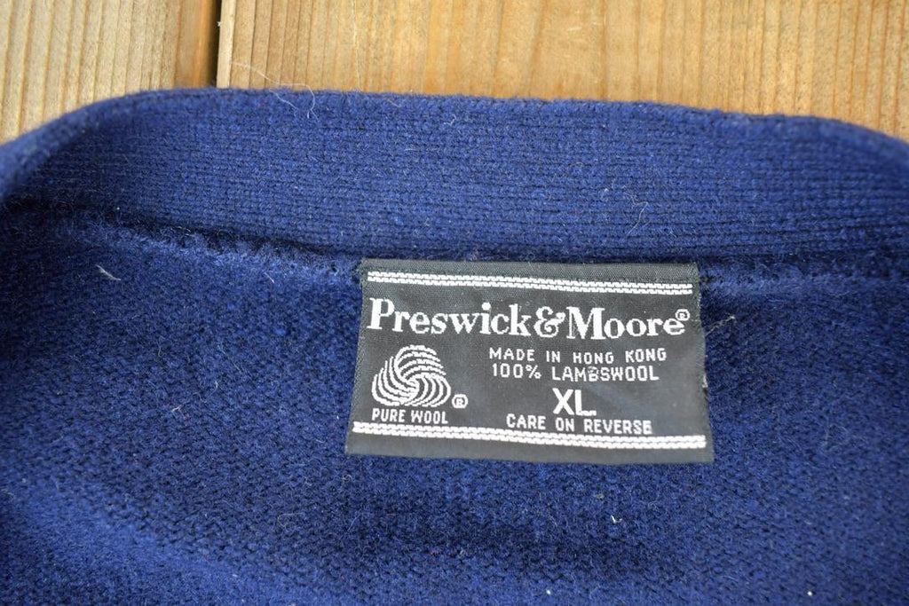Vintage Lambswool Knit Cardigan Sweater - 1990s Mens Large
