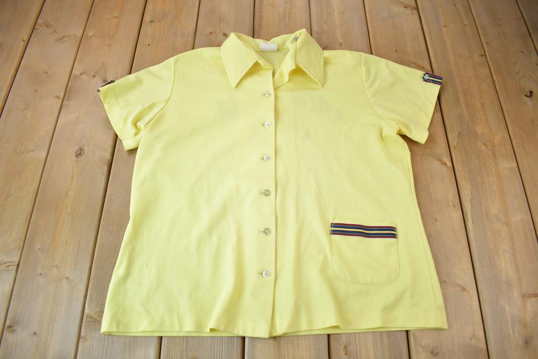 Vintage 1960s Marti Acosta King Louie Button Up Bowler Shirt