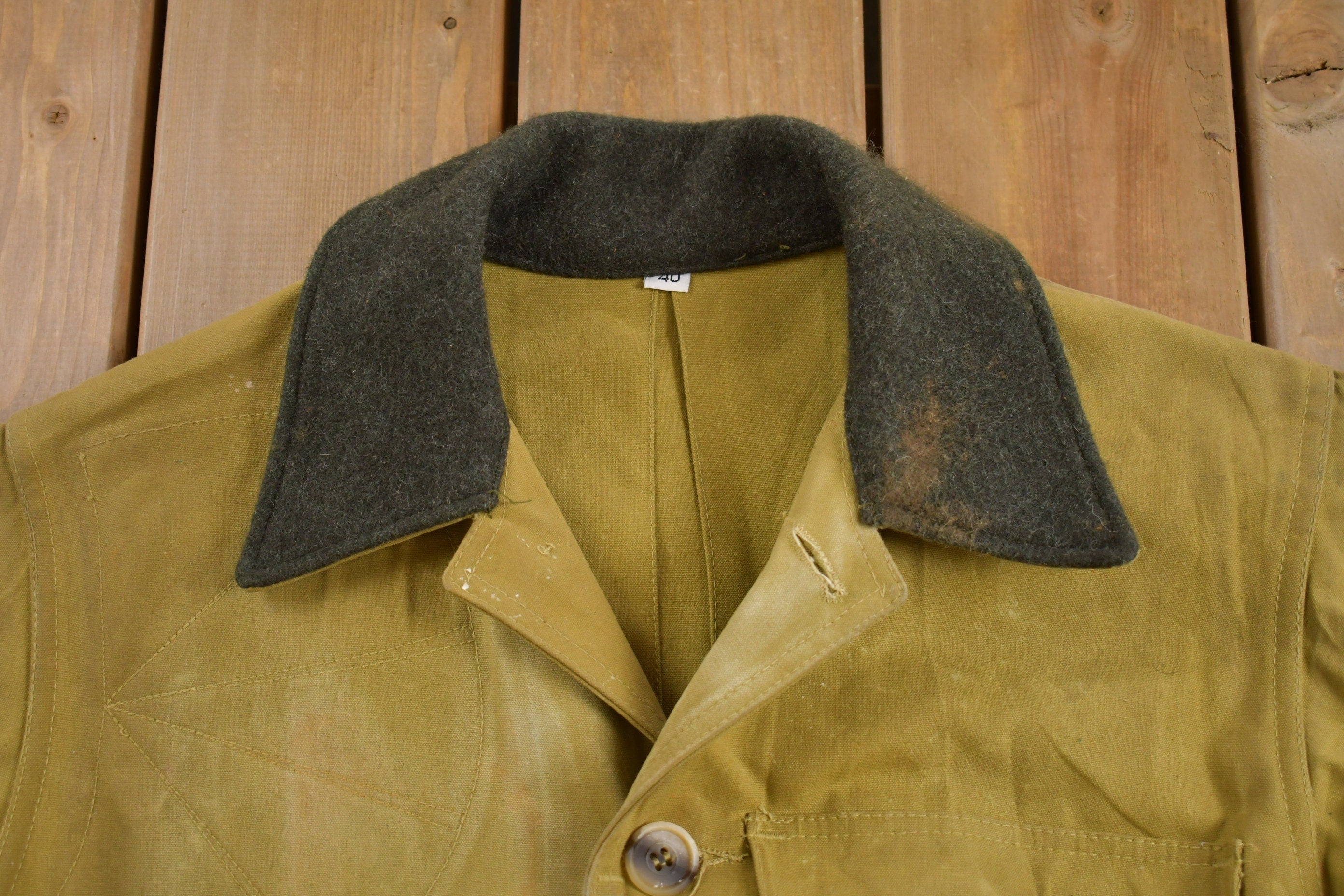 Vintage 1980s Distressed Filson Tin Cloth Cruiser Jacket