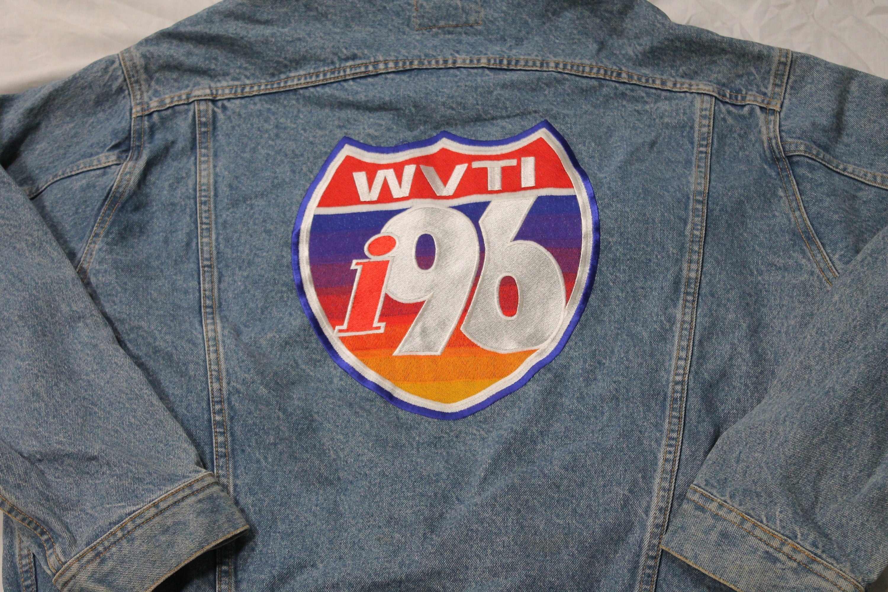 Vintage 1990s Interstate 96 Highway Jean Trucker Jacket