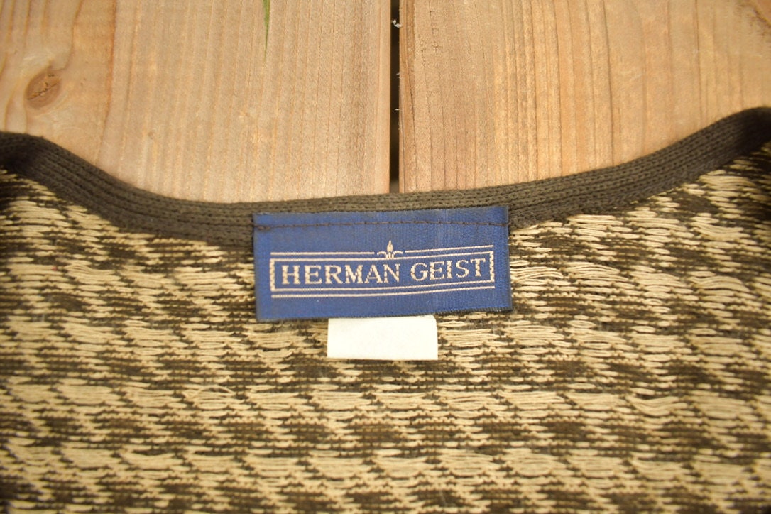 Vintage 1990s Herman Geist Knitted Cardigan Sweater