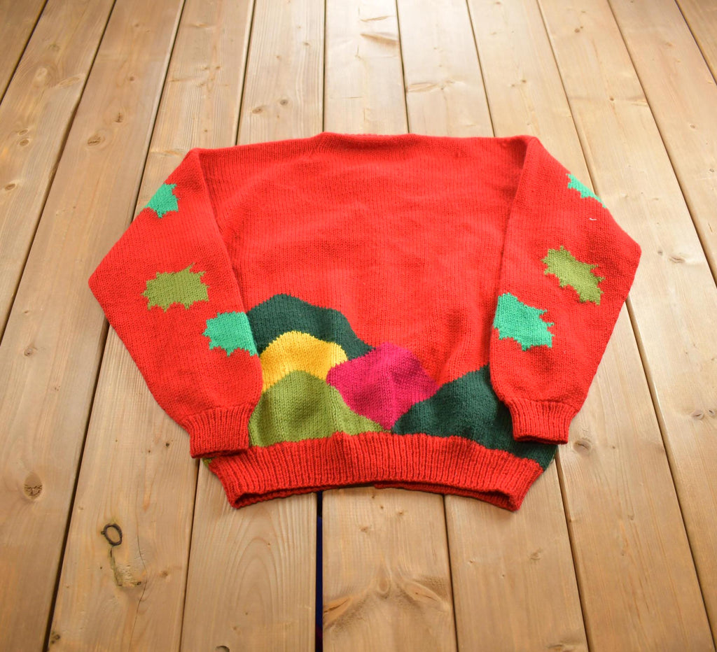 Vintage 1990s 3D Fairytale Knit Cardigan Sweater