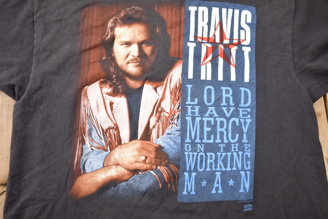 Vintage 1993 Travis Tritt Lord Have Mercy Rock Graphic Country Music T-Shirt Tour & Concert Graphic