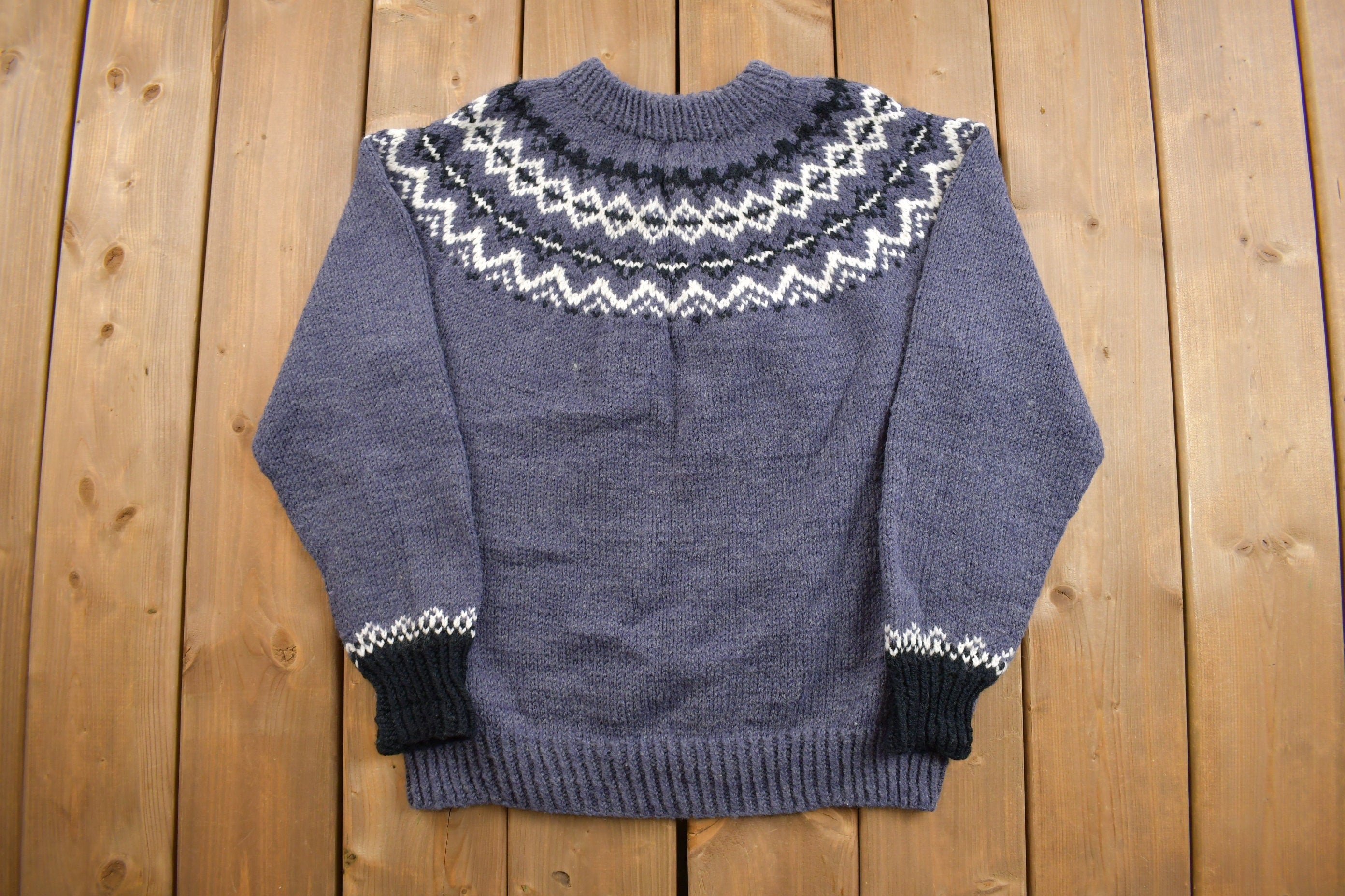 Vintage 1980s Nordic Knit Sweater Apres Ski