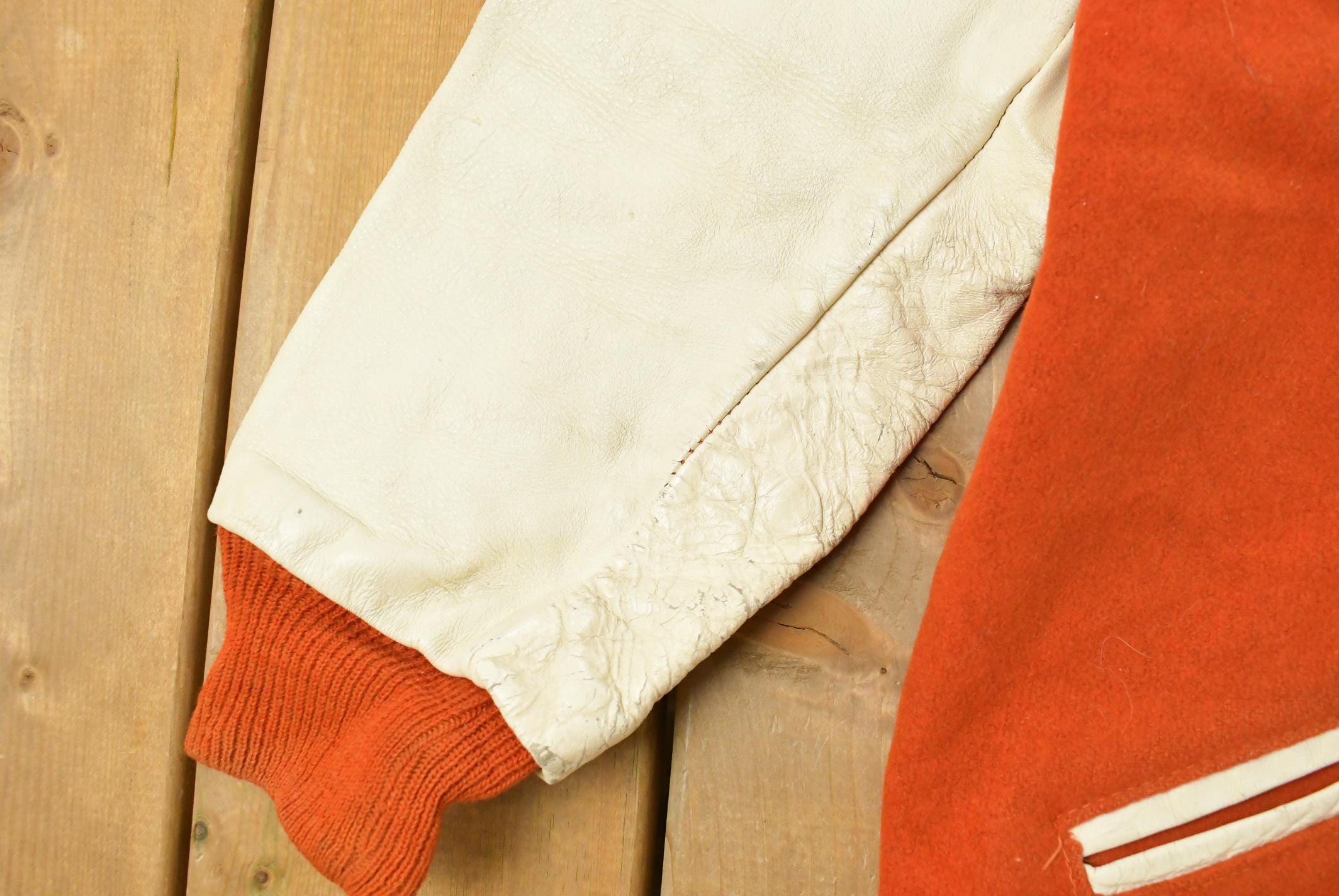 Vintage 1960s Leather Wool Collegiate Varsity Jacket Women's M /