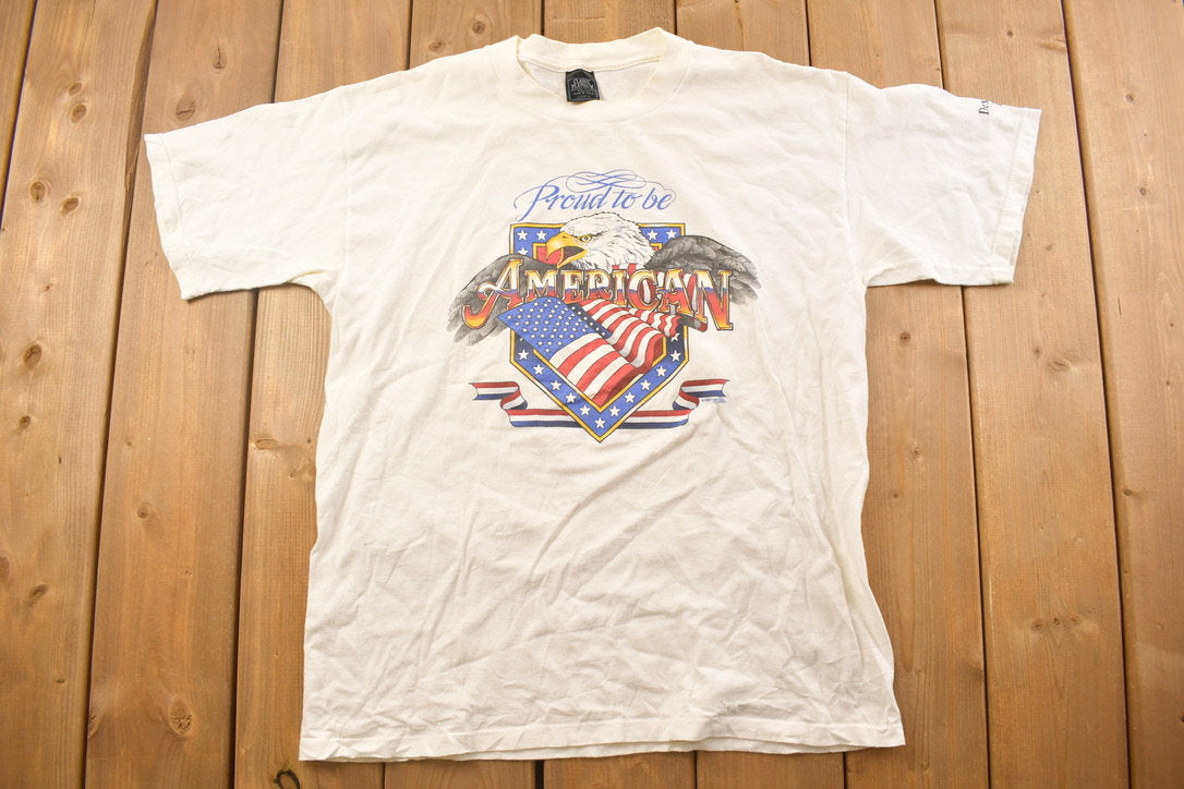 Vintage 1990s Proud To Be American Graphic T Shirt