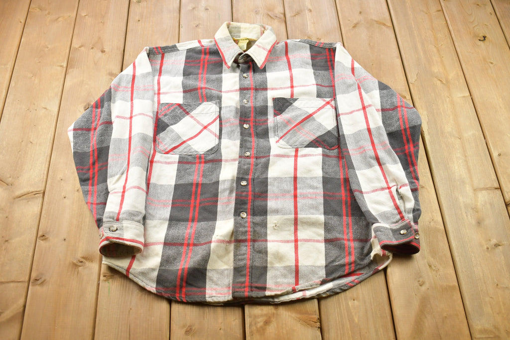 Vintage 1990s St John's Bay Plaid Flannel Button Up Shirt