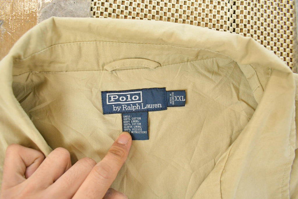 Vintage 1990s Polo Ralph Lauren Poplin Military Field Jacket Men's 2XL