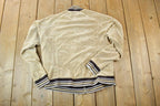 Vintage 1990s Boca Authentic Velour Souvenir Full Zip Crewneck Sweatshirt Made In USA