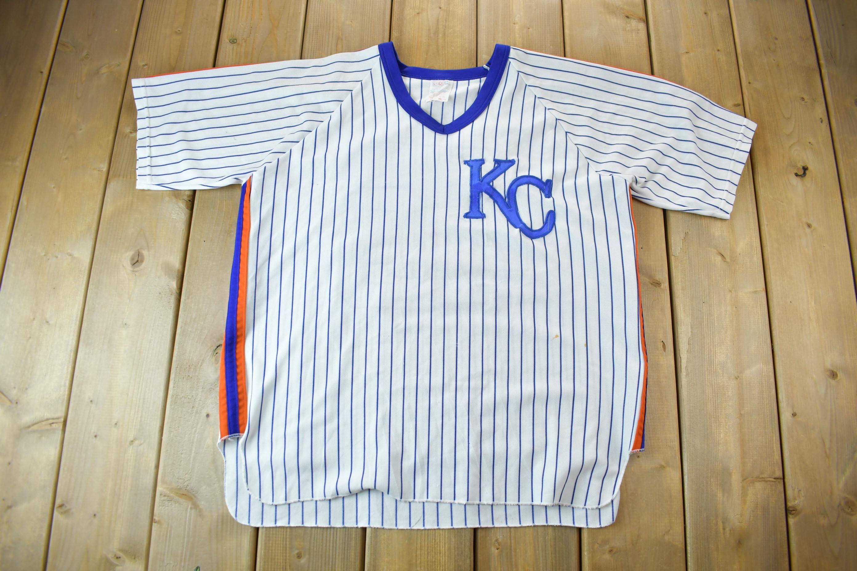 Vintage 1980s KC #49 Pin Stripe Baseball Jersey
