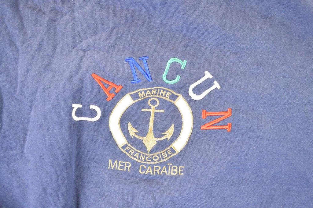 Vintage 1990s Cancun Mer Caraibe Crewneck Sweatshirt Men's L