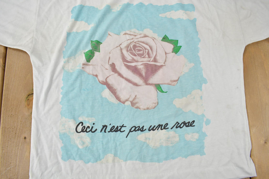 Vintage 1990s Single Stitch French Flower Graphic T-Shirt
