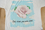 Vintage 1990s Single Stitch French Flower Graphic T-Shirt