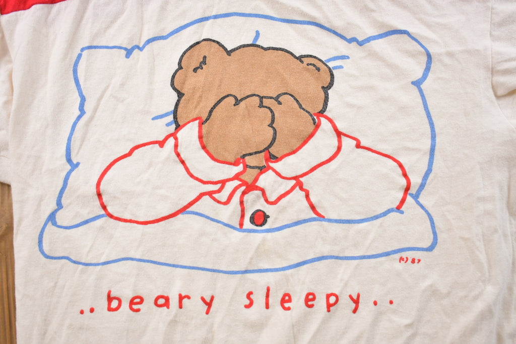Vintage 1987 Cute Bear "Beary Sleepy" T-Shirt