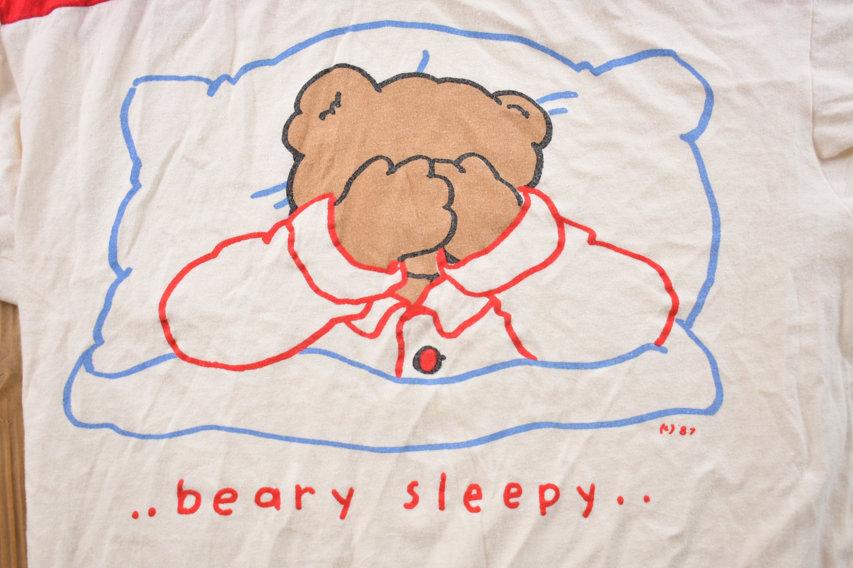 Vintage 1987 Cute Bear "Beary Sleepy" T-Shirt