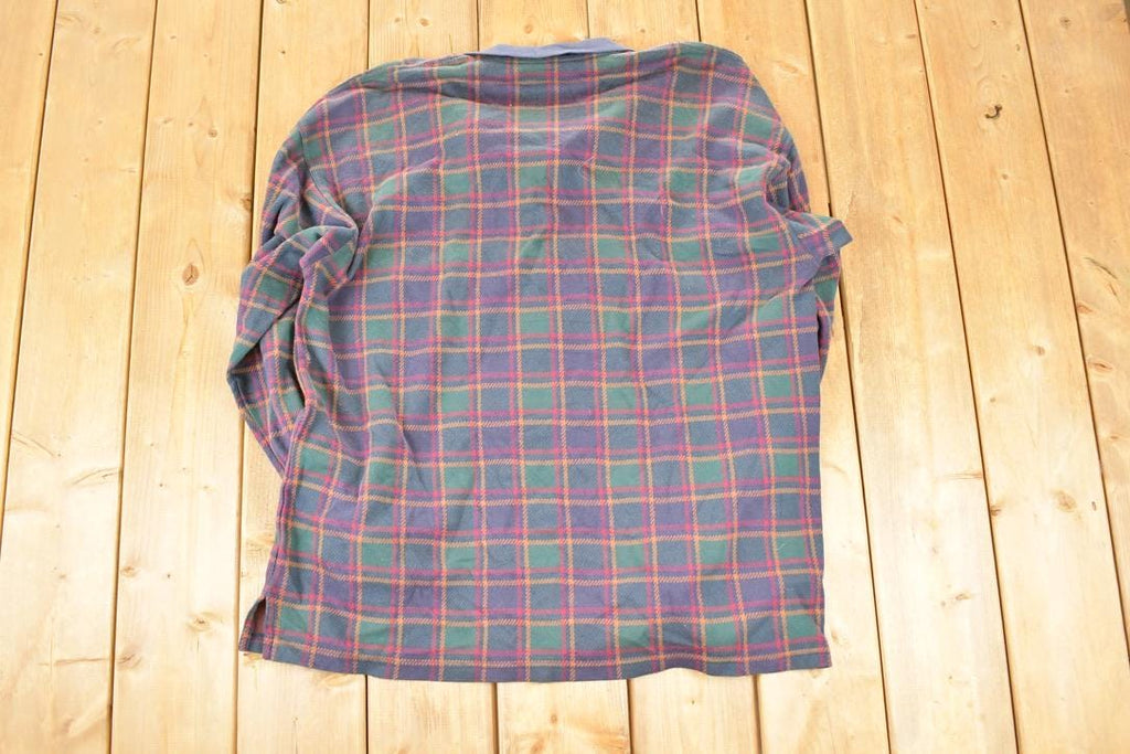 Vintage 1990s Penguin Sport Plaid Button Up Shirt Mens L