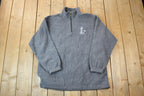 Vintage 1990s Cavendish PEI Quarter Zip Mock Neck Fleece Sweatshirt