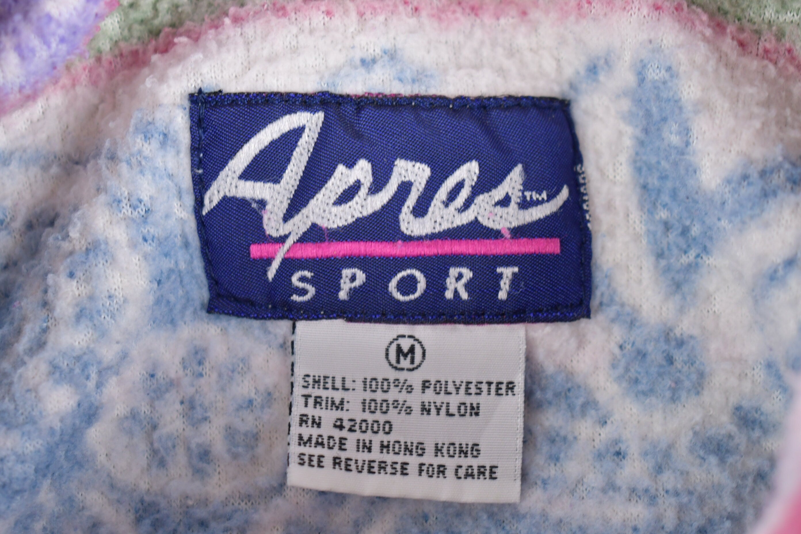 Vintage 1990s Apres Sport Paisley Patterned Fleece Zip Up Sweater