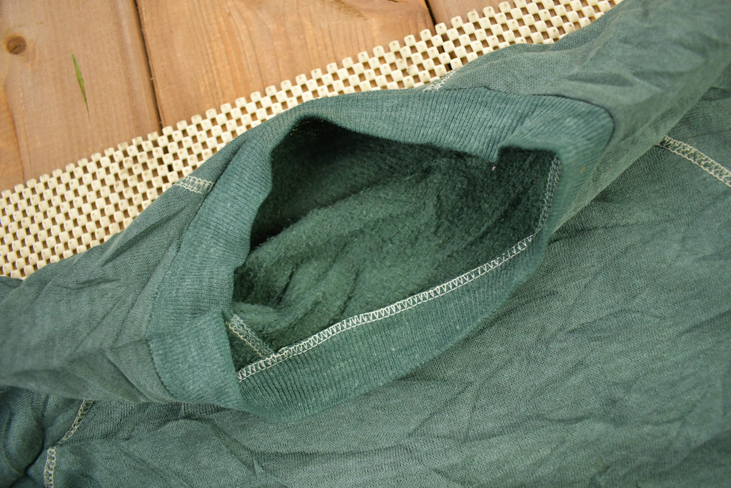 Vintage 1960s Blank Faded Forest Green Crewneck Sweatshirt  60s Crewneck  Made In USA  True Vintage  Distressed