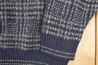 Vintage 1990s Natural Issue Plaid Knit Crewneck Sweater Men's L / 90s Knitted Sweatshirt / Vintage Preppy Knits