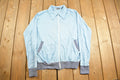 Vintage 1970s KP Spear Collar Zip Up Shirt Light Jacket Striped Cuffs