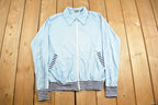 Vintage 1970s KP Spear Collar Zip Up Shirt Light Jacket Striped Cuffs