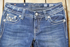 Vintage Y2K Miss Me Bedazzled Low Rise Jeans Size 26x33