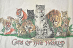 Vintage 1990s Habitat Cats Of the World Theme Graphic T-Shirt