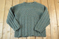 Vintage 1990s Donegal Wool Cable Knit Crewneck Sweater