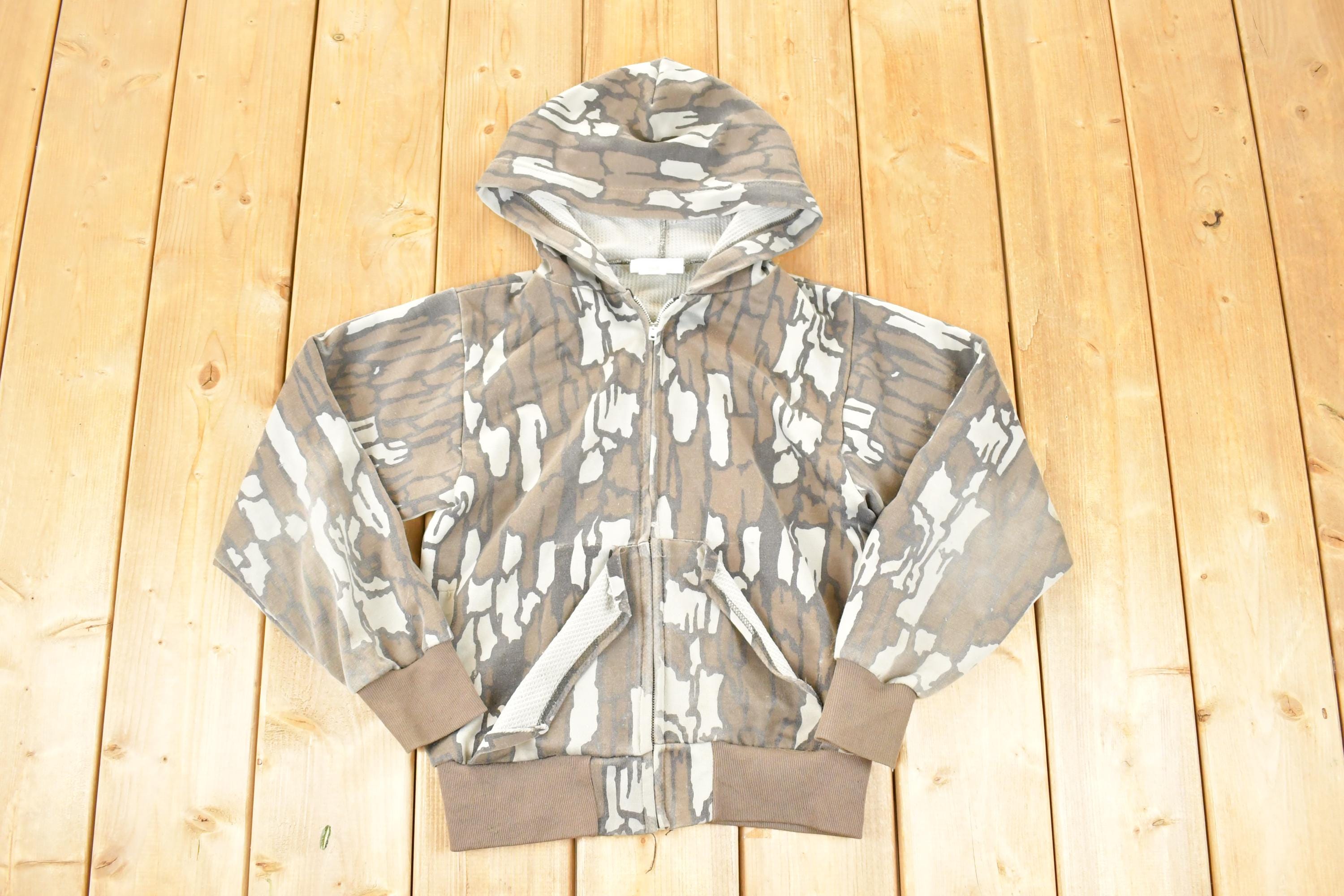 Vintage 1980s Bassett Walker Camo Hoodie Sweatshirt Men's M
