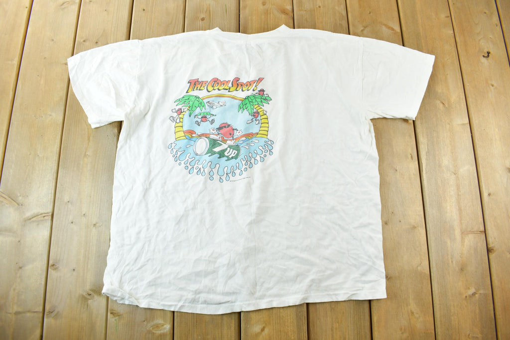 Vintage 1991 7up The Cool Spot Promo Graphic T Shirt