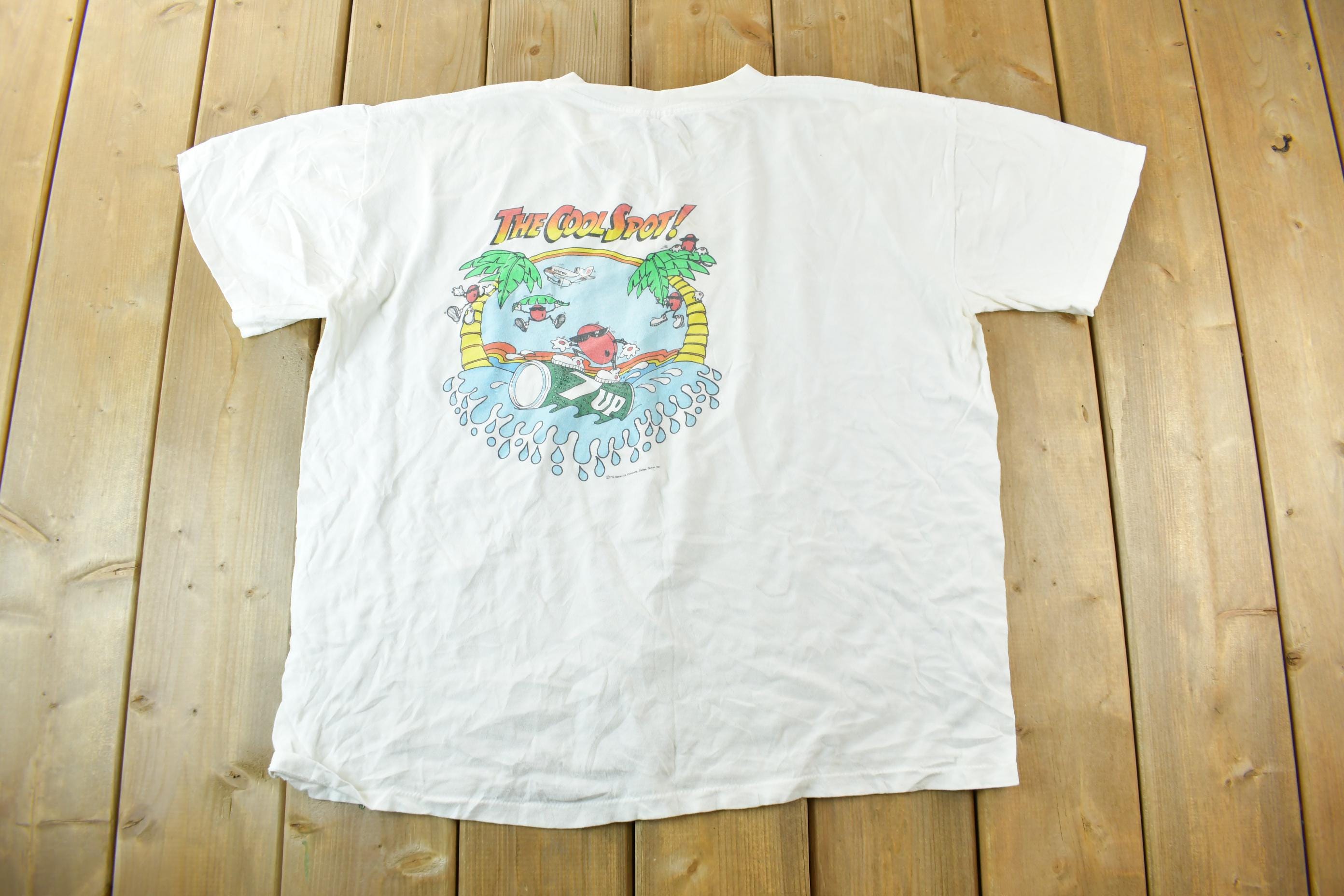 Vintage 1991 7up The Cool Spot Promo Graphic T Shirt
