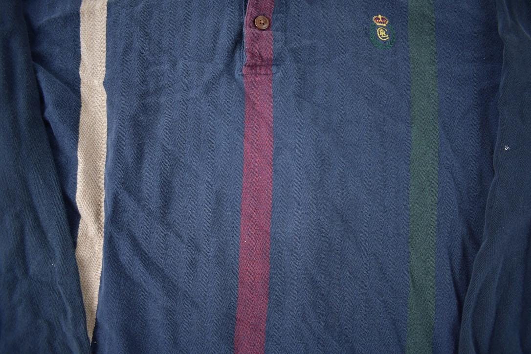 Vintage 1990s Chaps Ralph Lauren Striped Button Up Rugby Shirt