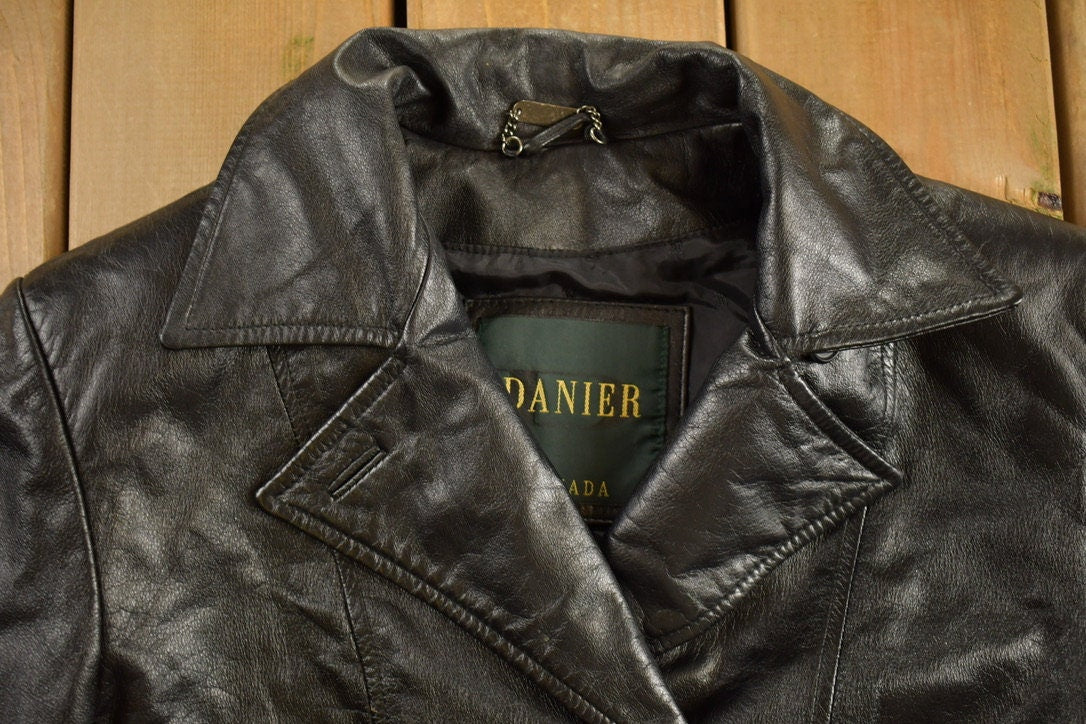 Vintage 1990s Danier Black Leather Jacket
